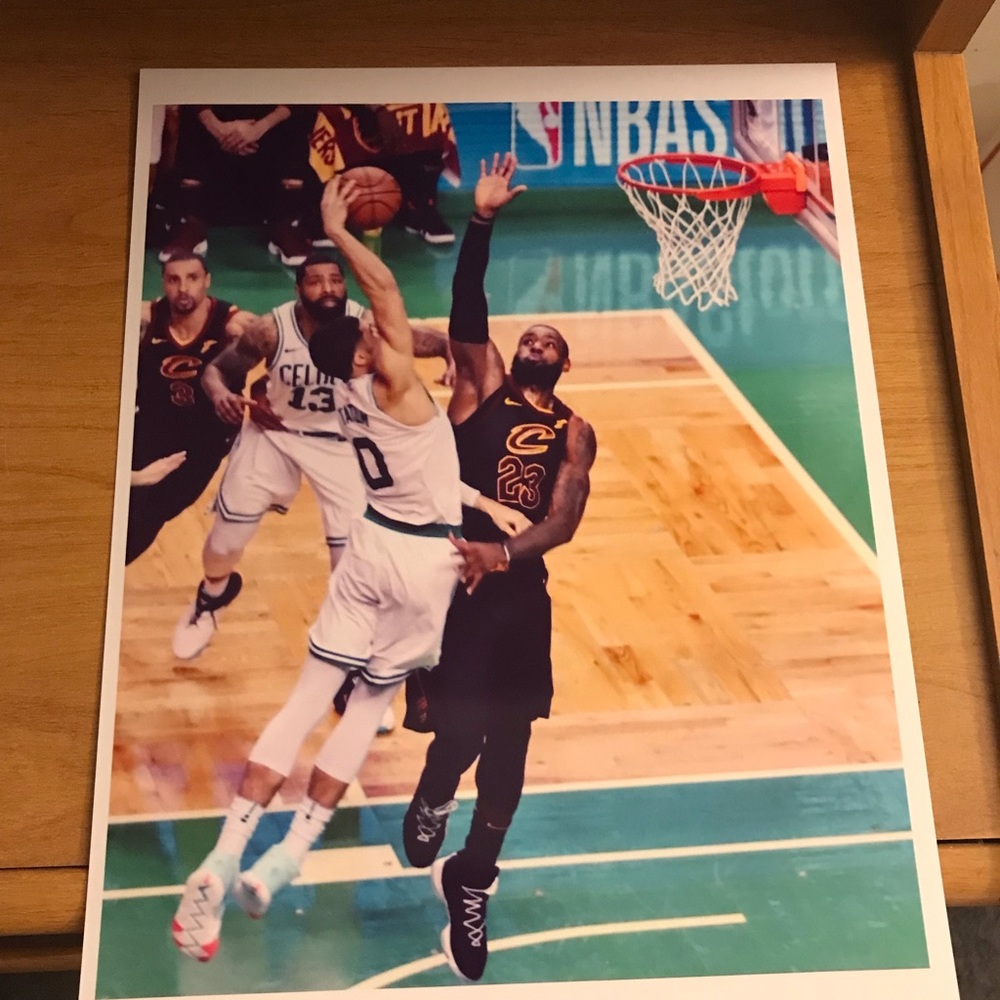 JAYSON TATUM DUNKS ON LEBRON JAMES 8.5x11 REPRINT 5 POSTER NBA GLOSSY BUNDLE SET
